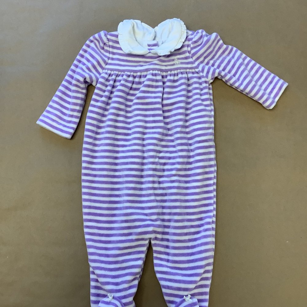 Ralph Lauren Purple Stripped Footie